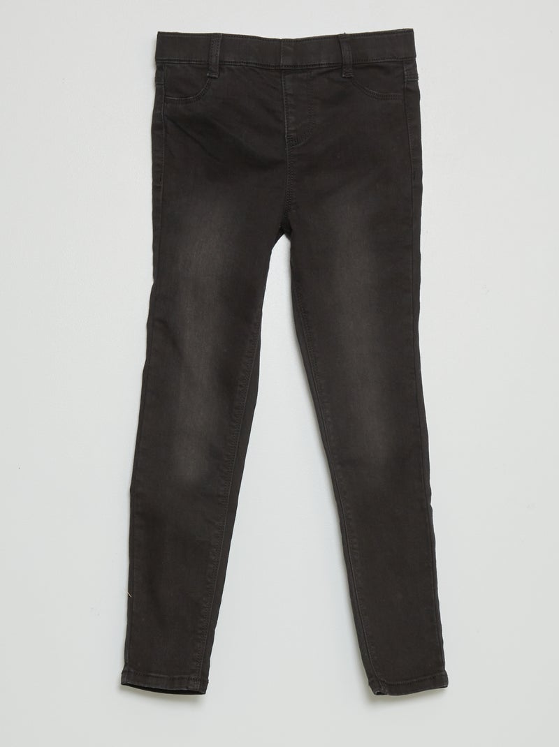 Tregging en denim Noir - Kiabi