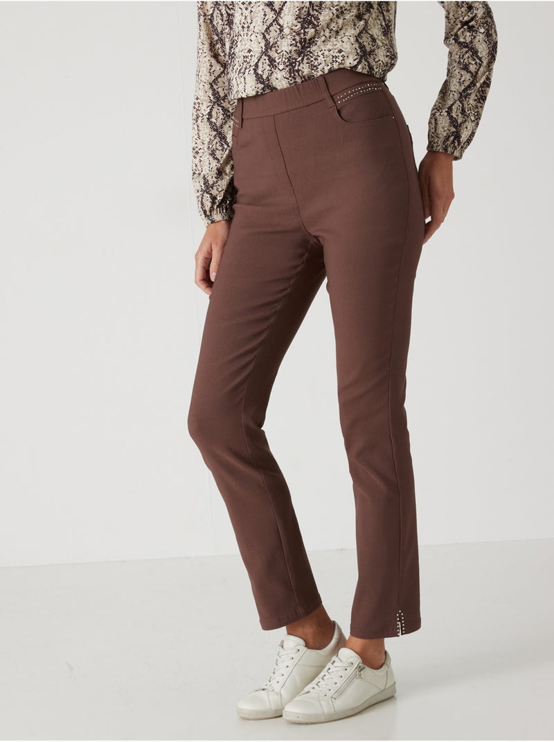 Tregging tissu stretch - DAXON Marron chocolat - Kiabi