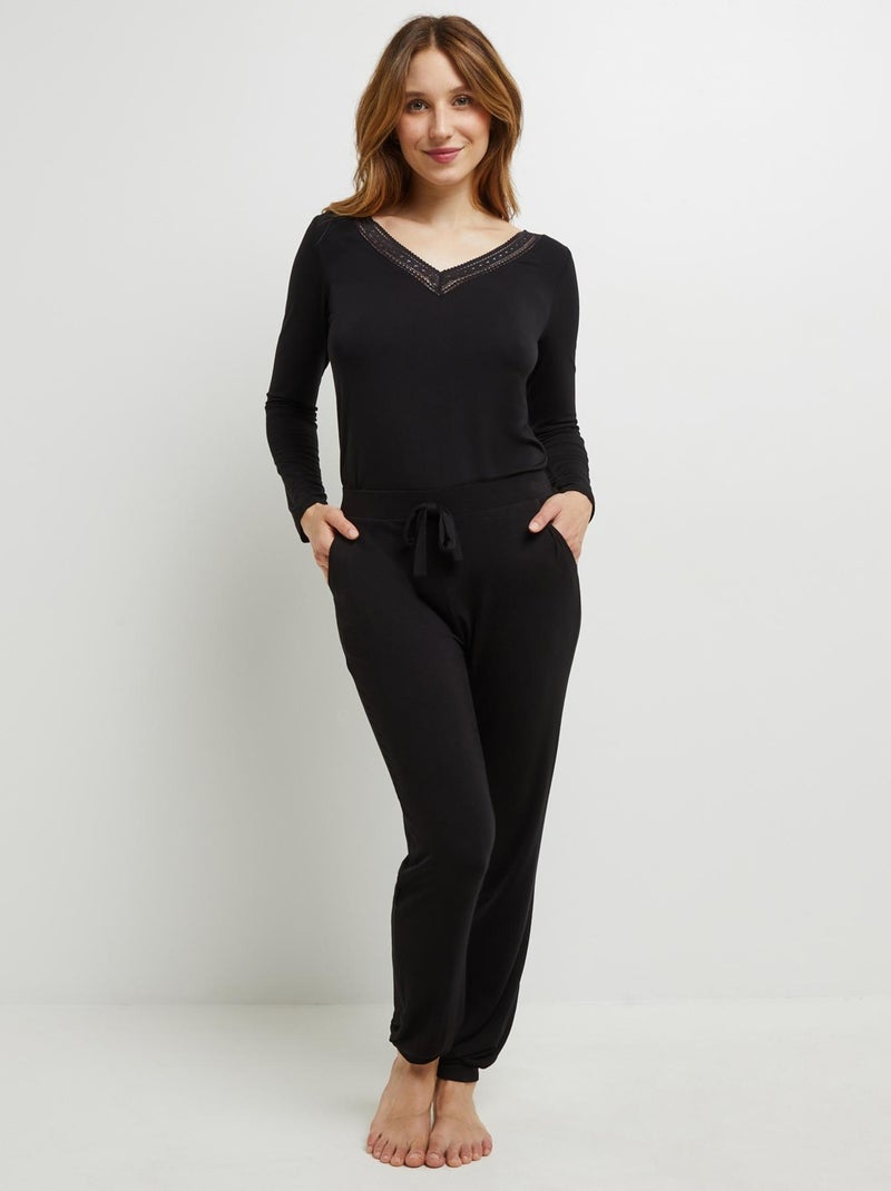Tregging viscose Camille - RougeGorge Lingerie Noir - Kiabi