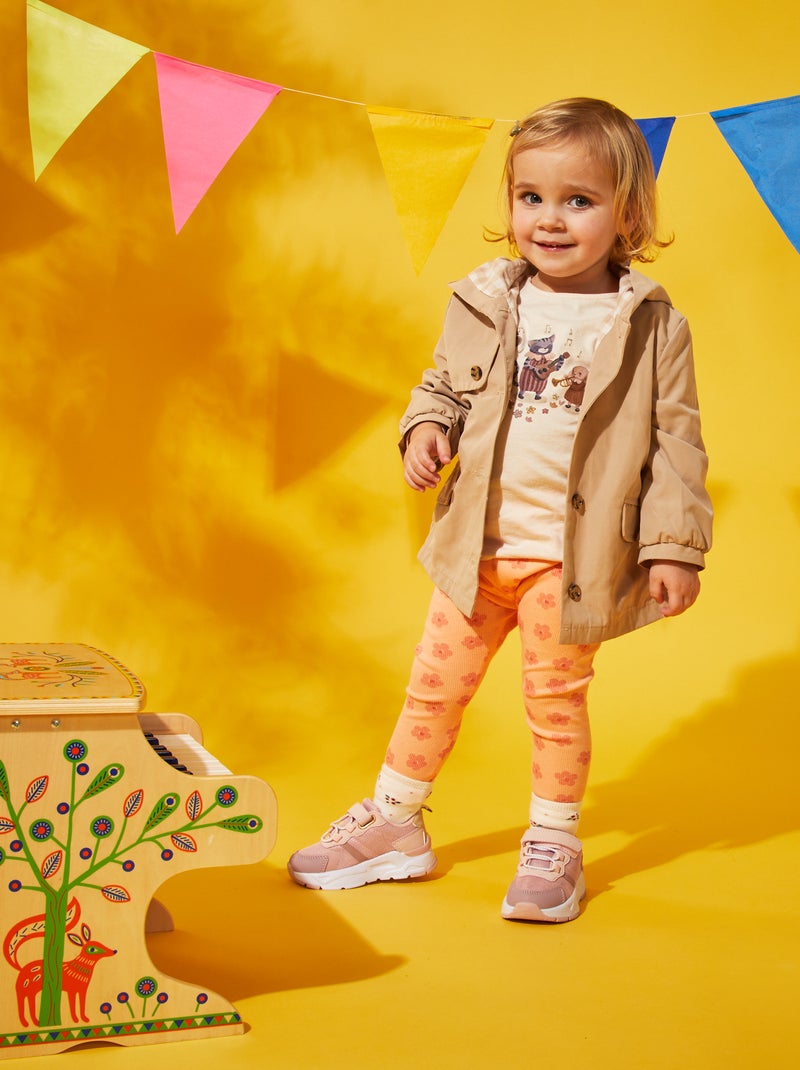 Trench avec capuche en microfibre Beige - Kiabi