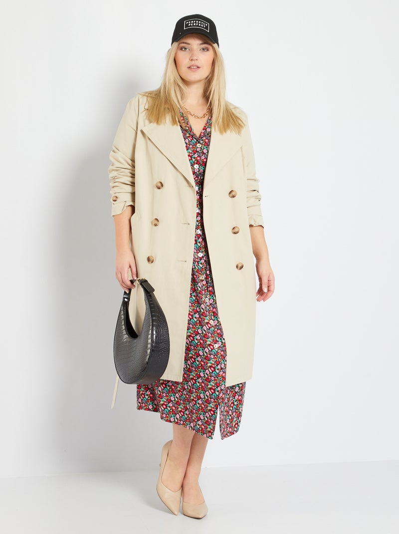 Trench avec ceinture beige - Kiabi