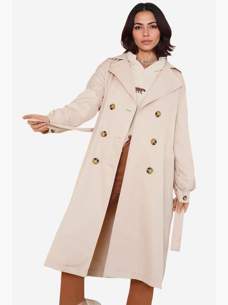 Trench-coat à col croisé bdart Beige argile - Kiabi