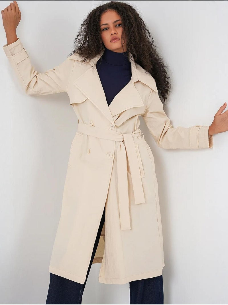 Trench-coat à col croisé bdart Crème - Kiabi