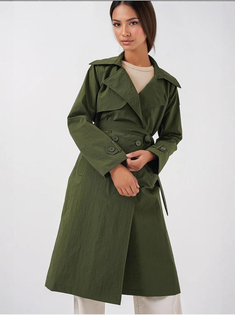 Trench-coat à col croisé bdart Kaki - Kiabi