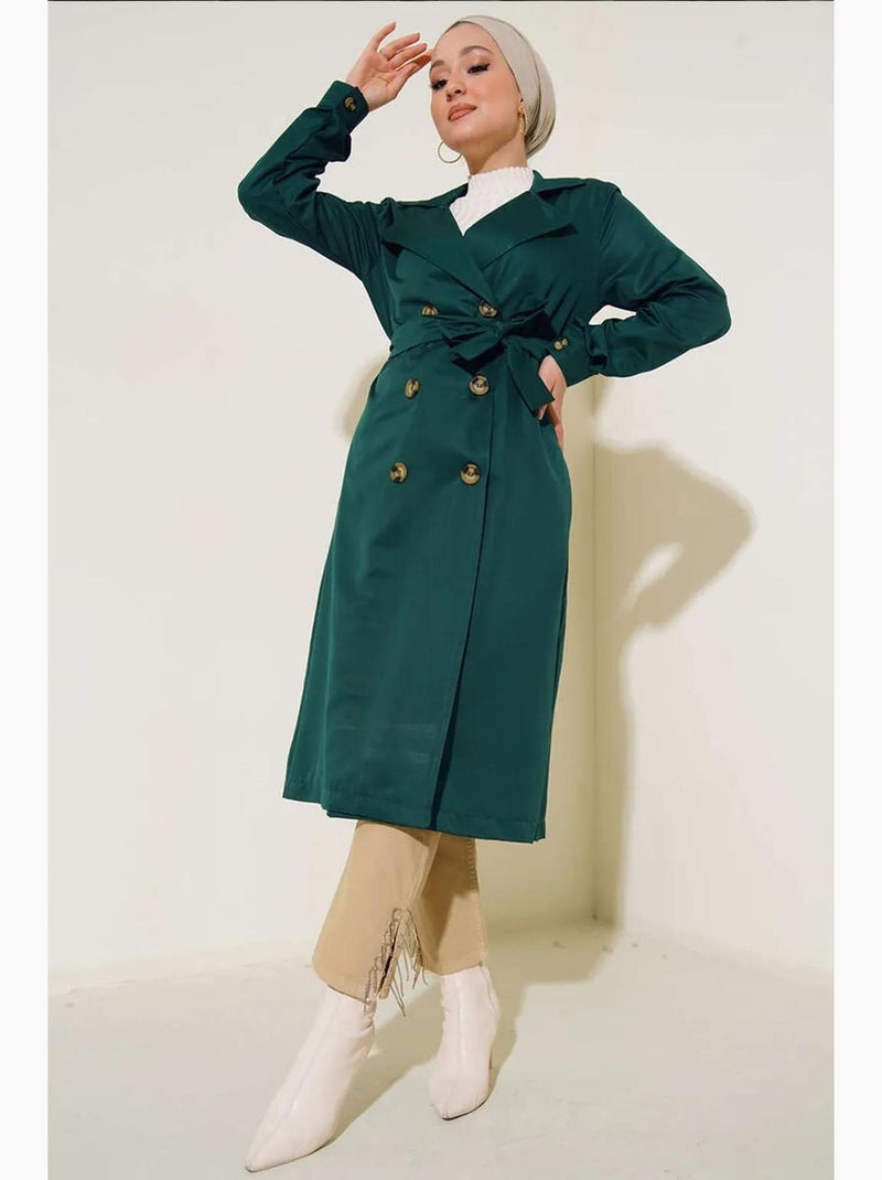 Trench-coat à col croisé bdart Vert émeraude - Kiabi