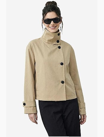 Trench-coat à col mandarin court lucci