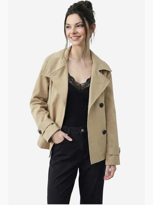 Trench-coat à col mandarin court lucci - Kiabi Trench-coat à col mandarin court lucci - Kiabi
