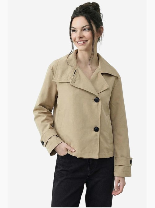Trench-coat à col mandarin court lucci - Kiabi Trench-coat à col mandarin court lucci - Kiabi