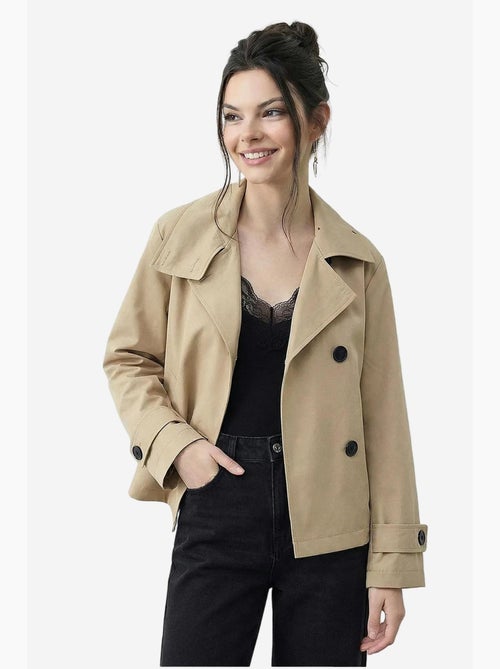 Trench-coat à col mandarin court lucci - Kiabi Trench-coat à col mandarin court lucci - Kiabi