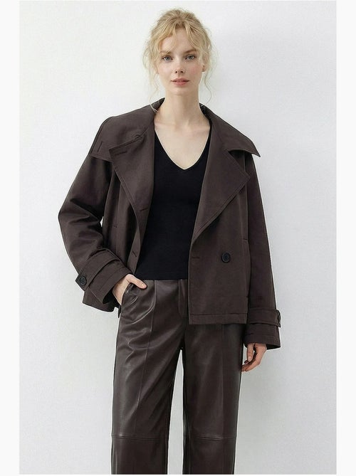 Trench-coat à col mandarin court lucci - Kiabi Trench-coat à col mandarin court lucci - Kiabi