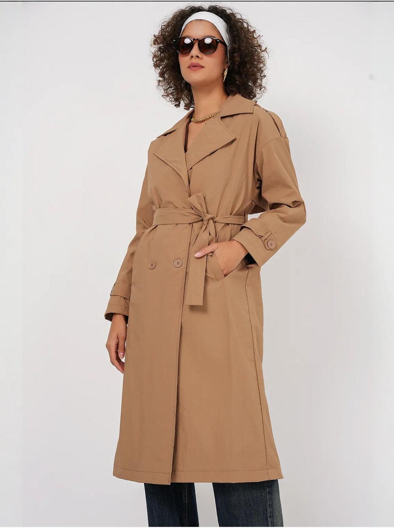 Trench-coat à col portefeuille bdart Grège - Kiabi