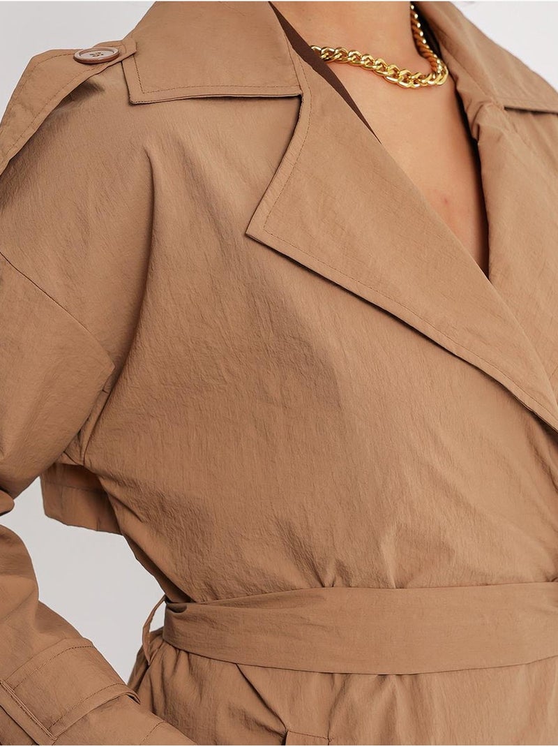 Trench-coat à col portefeuille bdart Grège - Kiabi