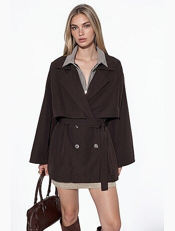Trench-coat ceinturé à double boutonnage hiccup