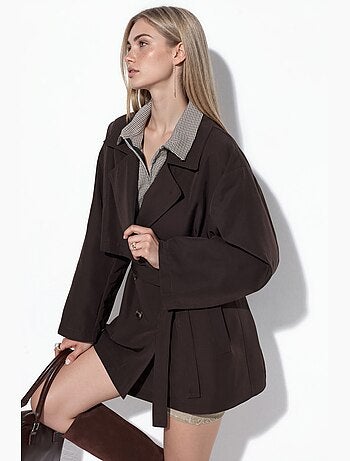 Trench-coat ceinturé à double boutonnage hiccup