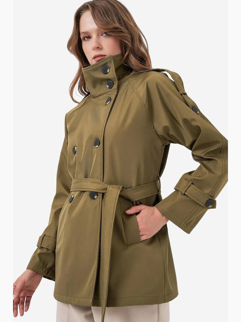 Trench-coat coupe classique avec col de veste bdart Kaki - Kiabi
