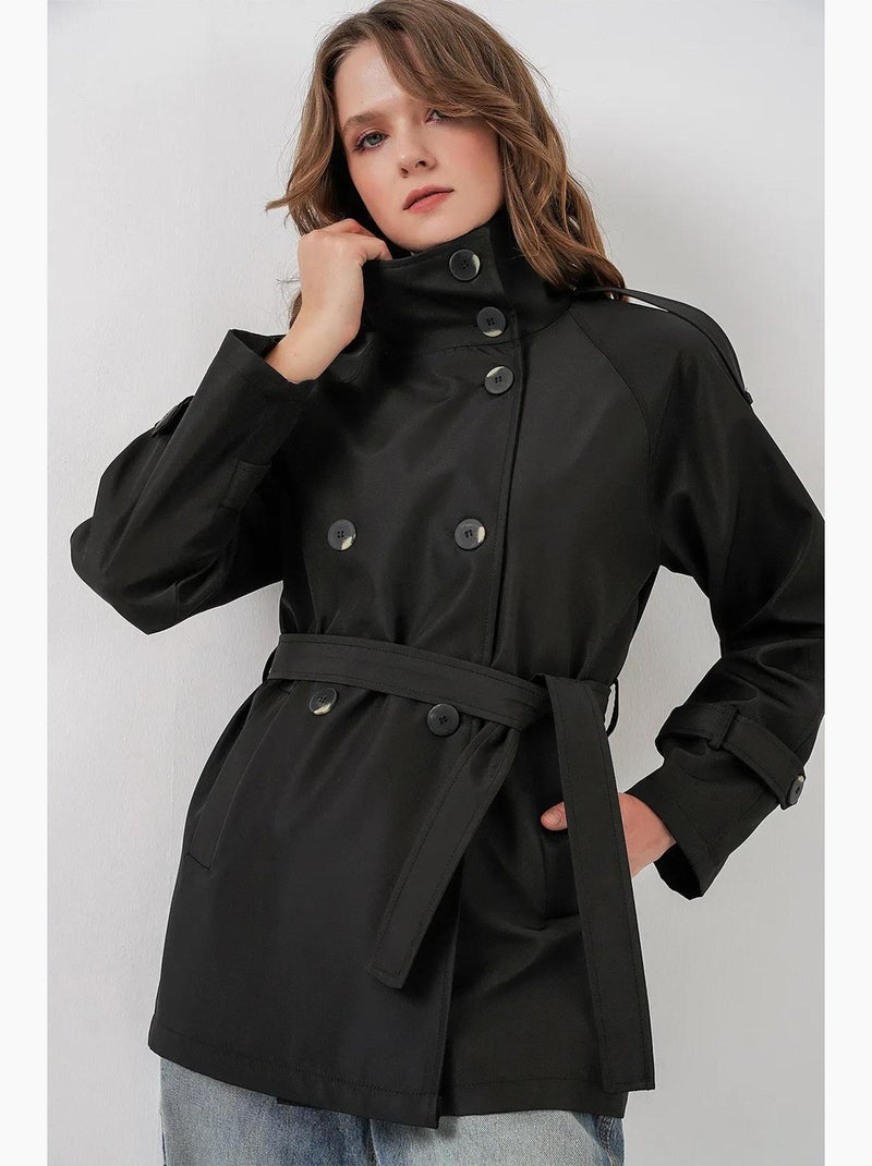 Trench-coat coupe classique avec col de veste bdart Noir - Kiabi