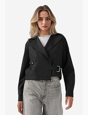 Trench-coat court à col portefeuille bdart