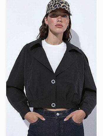 Trench-coat court boutonné avec poches hiccup