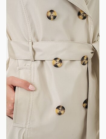 Trench-coat court ceinturé avec col chemise bdart
