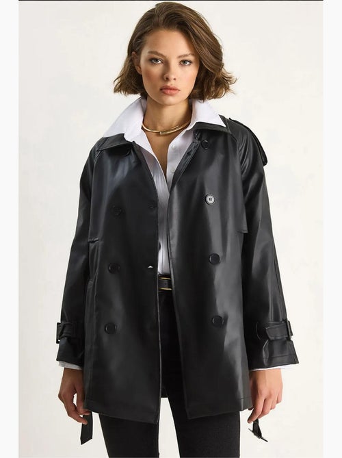 Trench-coat croisé en similicuir lucci - Kiabi Trench-coat croisé en similicuir lucci - Kiabi