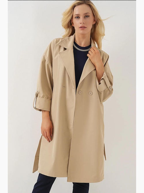 Trench-coat doublé à col portefeuille bdart - Kiabi Trench-coat doublé à col portefeuille bdart - Kiabi