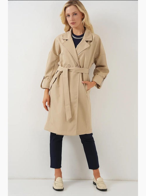 Trench-coat doublé à col portefeuille bdart - Kiabi Trench-coat doublé à col portefeuille bdart - Kiabi