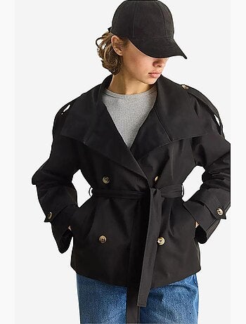 Trench-coat en acrylique coupe régulière avec fermeture à boutons lucci