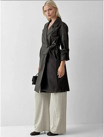 Trench-coat en similicuir avec ceinture bdart
