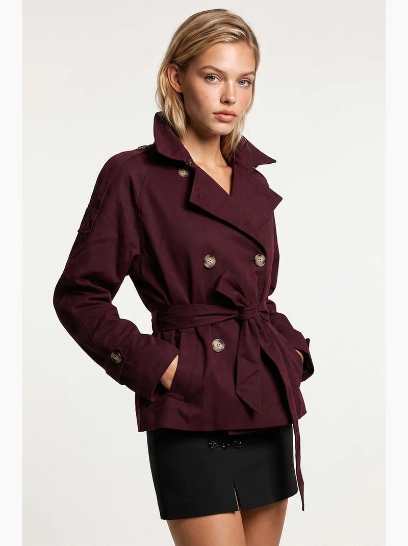Trench-coat istanbul Rouge bordeaux - Kiabi