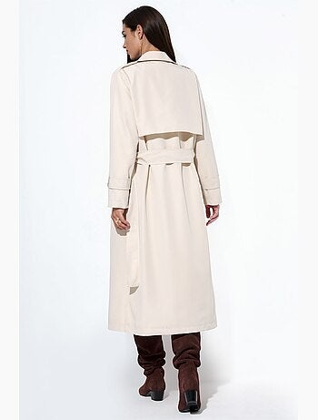 Trench-coat long ceinturé à double boutonnage hiccup