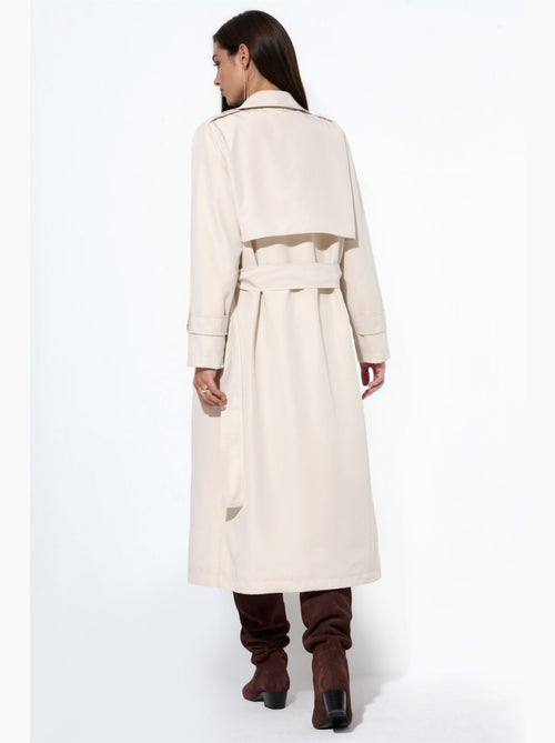 Trench-coat long ceinturé à double boutonnage hiccup - Kiabi Trench-coat long ceinturé à double boutonnage hiccup - Kiabi