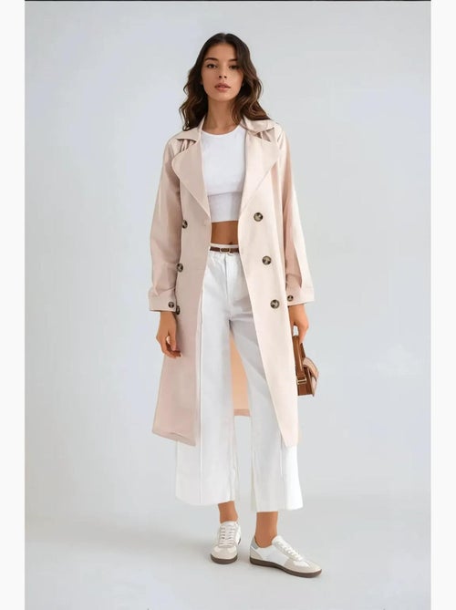 Trench-coat long croisé avec ceinture hiccup - Kiabi Trench-coat long croisé avec ceinture hiccup - Kiabi
