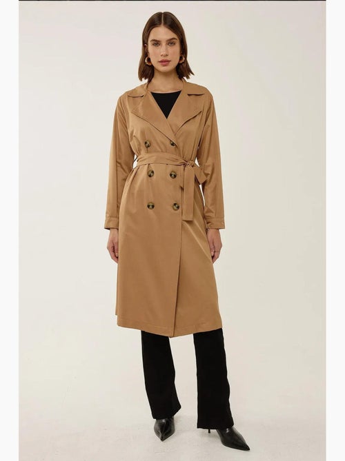 Trench-coat long croisé avec ceinture hiccup - Kiabi Trench-coat long croisé avec ceinture hiccup - Kiabi