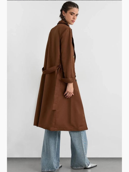 Trench-coat long croisé avec ceinture hiccup - Kiabi Trench-coat long croisé avec ceinture hiccup - Kiabi