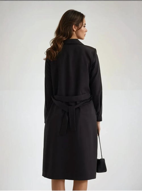Trench-coat long croisé avec ceinture - Kiabi Trench-coat long croisé avec ceinture - Kiabi