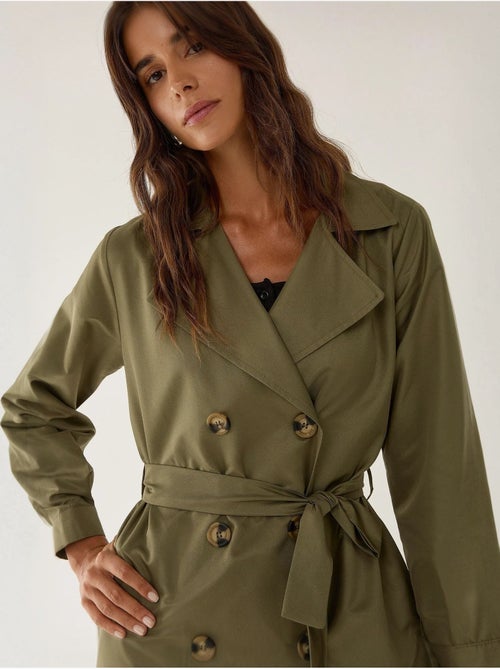 Trench-coat long croisé avec ceinture - Kiabi Trench-coat long croisé avec ceinture - Kiabi