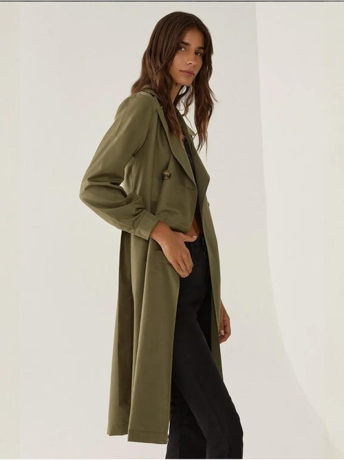 Trench-coat long croisé avec ceinture - Kiabi Trench-coat long croisé avec ceinture - Kiabi