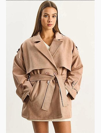 Trench-coat mi-long à double boutonnage lucci