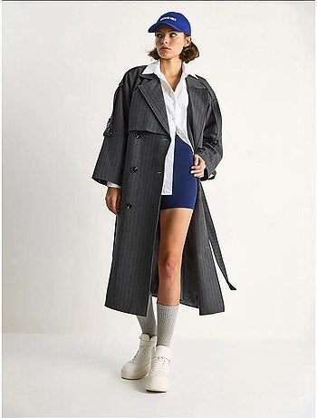 Trench-coat mi-long en coton avec fermeture à double boutonnage lucci
