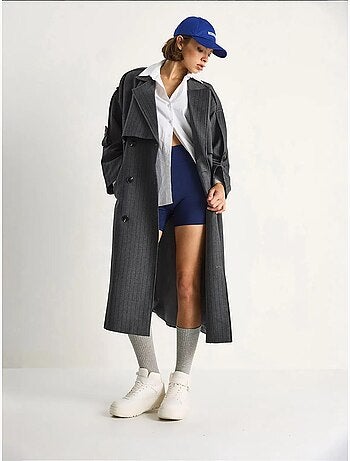 Trench-coat mi-long en coton avec fermeture à double boutonnage lucci