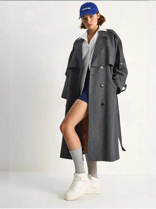 Trench-coat mi-long en coton avec fermeture à double boutonnage lucci - Kiabi Trench-coat mi-long en coton avec fermeture à double boutonnage lucci - Kiabi
