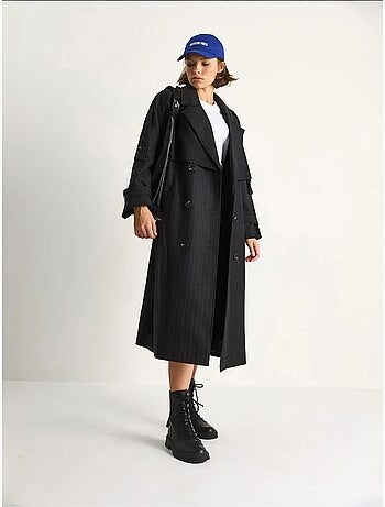 Trench-coat mi-long en coton avec fermeture à double boutonnage lucci