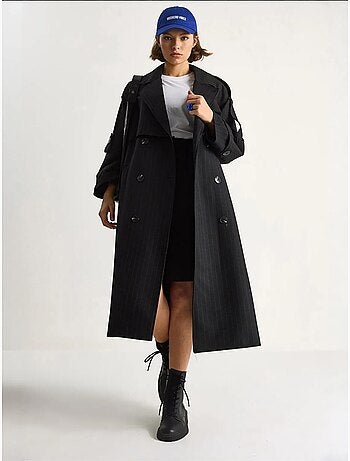 Trench-coat mi-long en coton avec fermeture à double boutonnage lucci