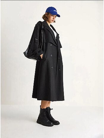 Trench-coat mi-long en coton avec fermeture à double boutonnage lucci