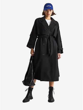 Trench-coat mi-long en coton avec fermeture à double boutonnage lucci