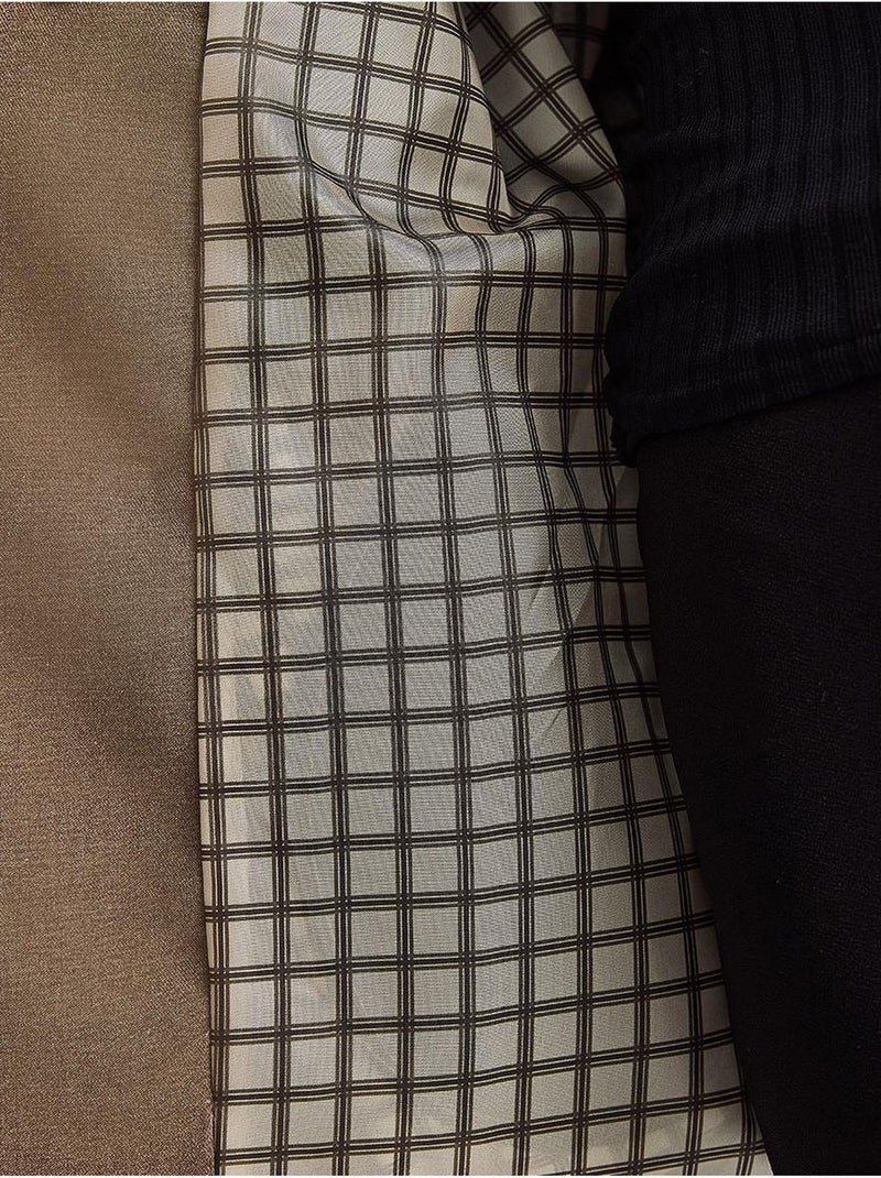 Trench-coat mi-long en mélange de coton avec fermeture boutonnée lucci Marron chocolat - Kiabi