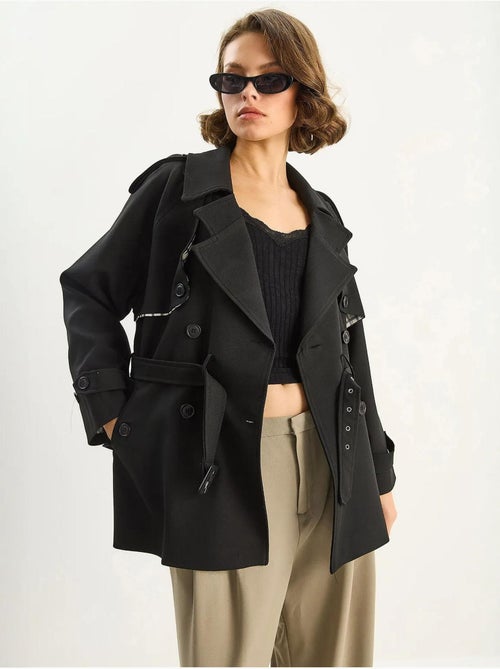 Trench-coat mi-long en mélange de coton avec fermeture boutonnée lucci - Kiabi Trench-coat mi-long en mélange de coton avec fermeture boutonnée lucci - Kiabi
