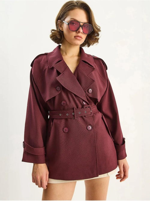 Trench-coat mi-long en mélange de coton avec fermeture boutonnée lucci - Kiabi Trench-coat mi-long en mélange de coton avec fermeture boutonnée lucci - Kiabi