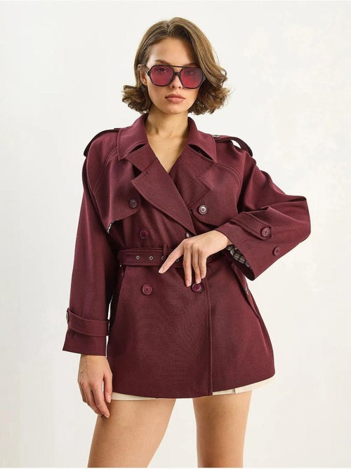 Trench-coat mi-long en mélange de coton avec fermeture boutonnée lucci - Kiabi Trench-coat mi-long en mélange de coton avec fermeture boutonnée lucci - Kiabi