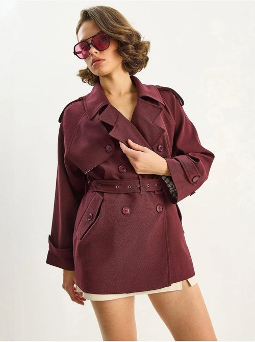 Trench-coat mi-long en mélange de coton avec fermeture boutonnée lucci - Kiabi Trench-coat mi-long en mélange de coton avec fermeture boutonnée lucci - Kiabi